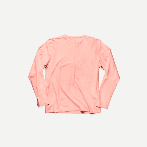 T-shirt vintage en coton et à manches longues (rose)