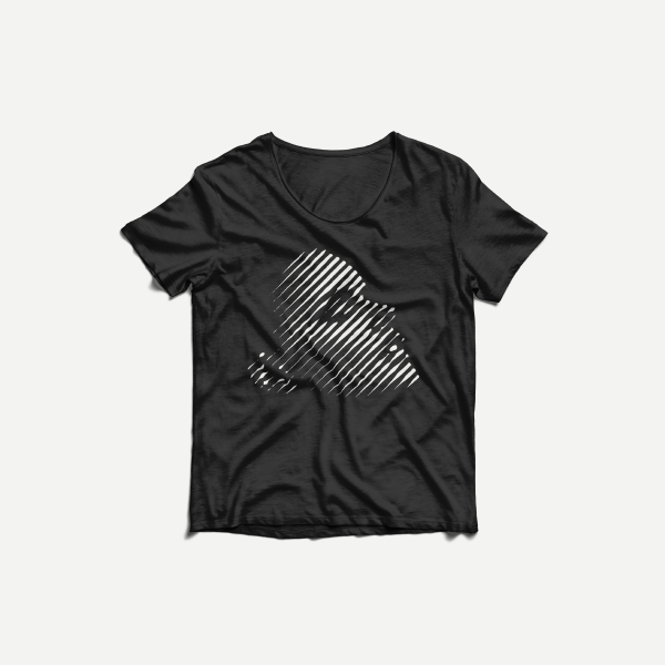 T-shirt vintage en coton flammé et à col rond